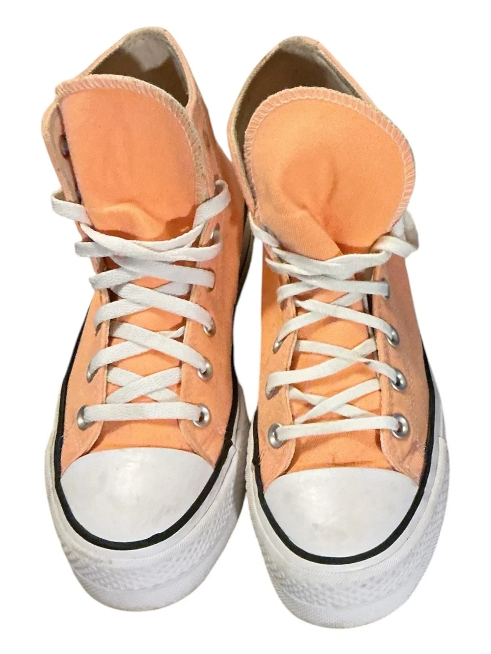 Converse Peach Canvas High Top Sneakers